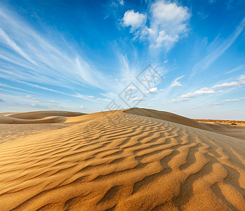 印度拉贾斯坦邦Thar沙漠的Dunes风景旅行土地沙丘观光沙漠日光天空旅游日落图片