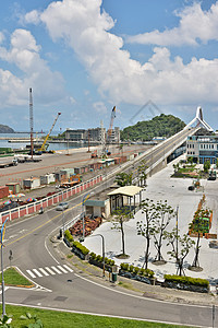 台湾苏奥港蓝色运输码头导航风景村庄旅行建筑假期血管图片