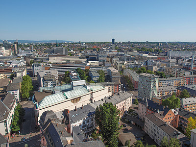 法兰克福的空中观景全景联盟天际中心城市建筑学地标纪念碑图片