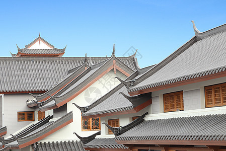 中华传统天屋顶角落历史性宗教旅行艺术蓝色木头旅游天空历史图片