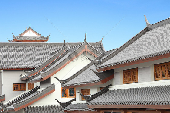 中华传统天屋顶角落历史性宗教旅行艺术蓝色木头旅游天空历史图片