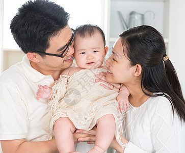 亲吻婴儿的父母夫妻母性丈夫保健成人爸爸女性女儿男人孩子图片
