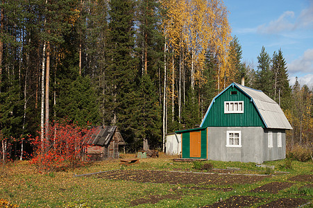 村里的Wooden房屋国家财产建筑小屋建筑学木材乡村日志房子住宅图片