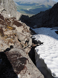 夏天在山上下雪风景国家高山草原台地牧场草地村庄高地岩石图片