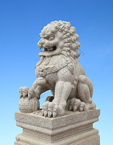 中国皇家狮子雕像天空岩石古董建筑学地标历史雕塑力量首都城市图片