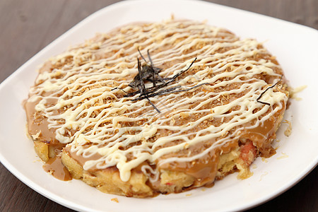 Bizza 日式日本比萨红烧地区食物饼子美食蔬菜桌子来源盘子猪肉图片