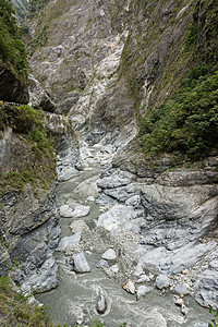 Taroko国家公园石头溪流瀑布洞穴峡谷风景地理地标国家旅行图片