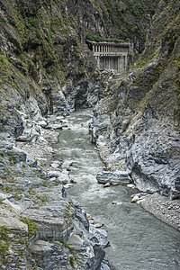 Taroko国家公园峡谷石头戏剧性瀑布旅行悬崖环境景点岩石地理图片