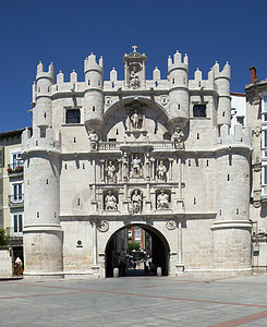 Burgos  西班牙北部观光城市网关入口建筑物旅行旅游拱门地标图片