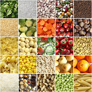 食物拼合食品胡椒蔬菜发芽沙拉美食面包营养豆子香米面条图片