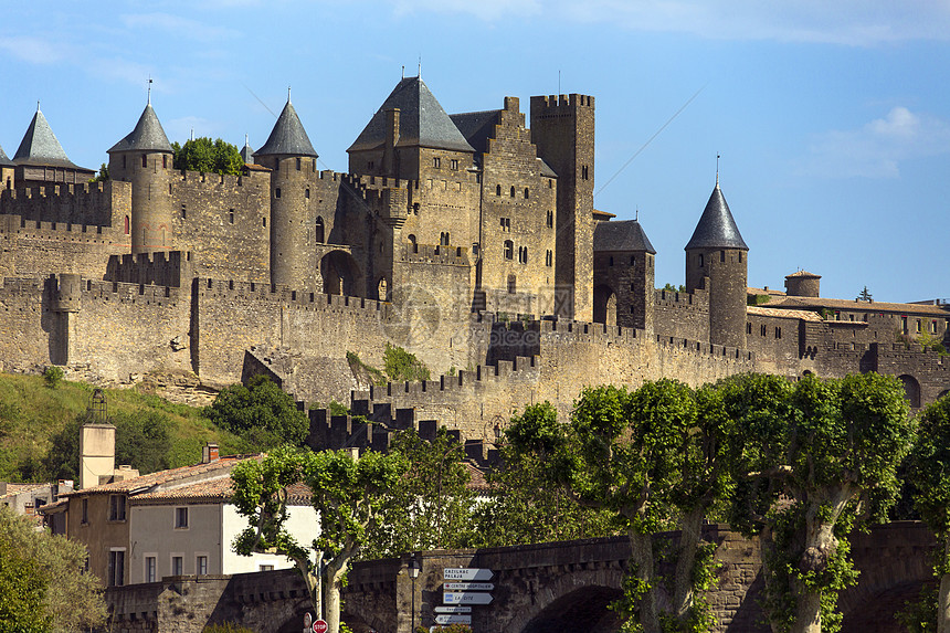 卡尔卡松法国城堡围墙旅游据点地标堡垒旅行图片