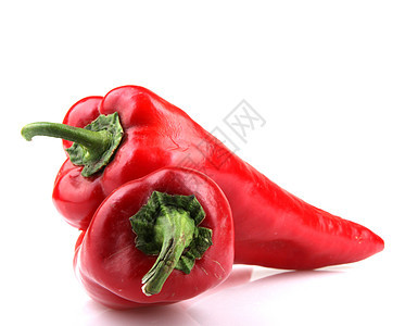 白色背景上的红辣椒食谱红色植物辣椒胡椒图片