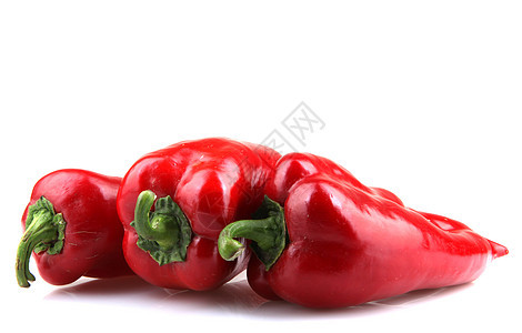 白色背景上的红辣椒胡椒辣椒植物食谱红色图片