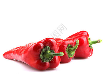 白色背景上的红辣椒辣椒红色植物胡椒食谱图片