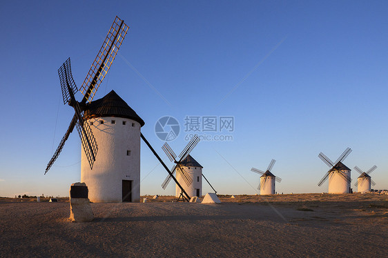 西班牙风车建筑学旅行旅游观光地标图片