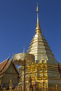 Doi Suthep 佛教寺庙清迈泰国宗教崇敬旅行精神金庙地标佛教徒佛塔神社旅游图片