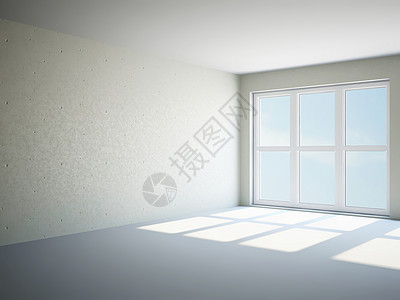 有窗口的空房间装潢财产阳光维修水泥住宅公寓办公室客厅窗户图片