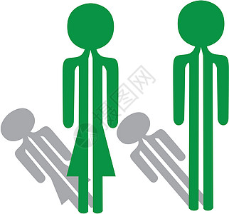 男子 妇女绿绿色绘画男人灰色男性女士女性阴影背景图片