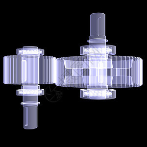 白轴 齿轮和轴承力学力量x光玻璃团体圆圈机器技术蓝色图片