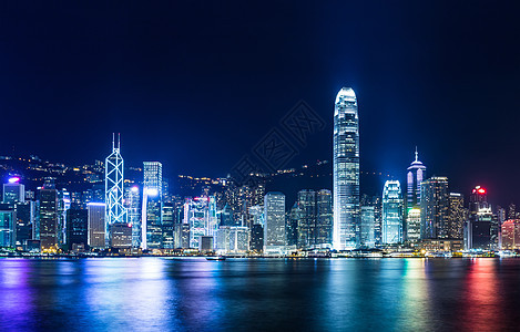 香港晚上的天线办公楼大楼天空办公室企业港口景观金融商业摩天大楼图片