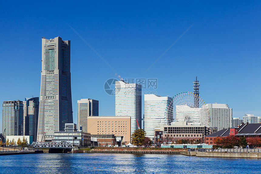 日本横滨天线小路海岸地标建筑海岸线摩天轮景观天际公园办公室图片