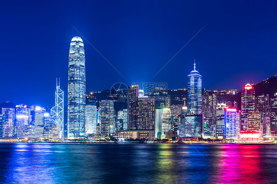 香港晚上的天线大楼金融建筑天际摩天大楼公司景观天空港口办公楼图片