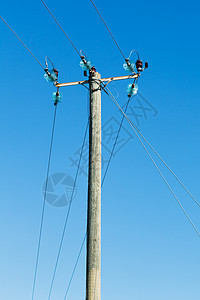 电力线路电气电线电缆绝缘子天空力量传播并行绳索电源线图片