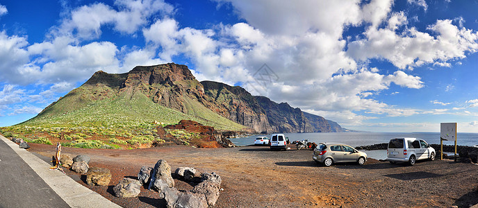 全景 特内里夫 加那亚群岛海岸线地平线季节风景旅游假期植物旅行热带海滩图片