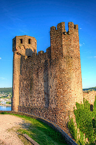 古老德国堡垒 Ruedesheim 德国纪念碑地标植物全景传奇故事森林骑士公园城堡图片