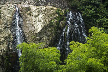 中国文州风景     南西建江旅游浅滩梯田小径竹子树木瀑布岩石山脉溪流图片