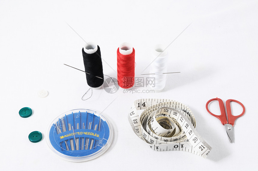缝缝衣刺绣纺织品剪裁针线活磁带别针材料工具按钮工匠图片