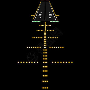 着陆灯 矢量插图日落民间旅行客机飞机场航空速度运输飞机蓝色图片
