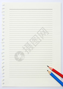 纸张和铅笔床单记录蓝色笔记软垫笔记本夹子备忘录记事本笔记纸图片