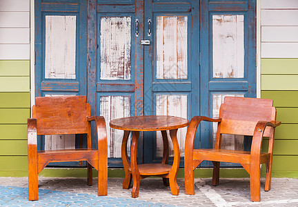 木椅子和木墙扶手椅建筑地面奢华房间商业房子桌子框架家具图片