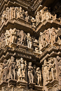 印度中央邦Khajuraho雕塑寺庙建筑学雕刻地标纪念碑中央邦旅行旅游宗教图片