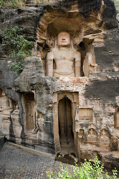 Gwalior雕塑印度石头宗教文化数字寺庙雕刻观光旅游图片