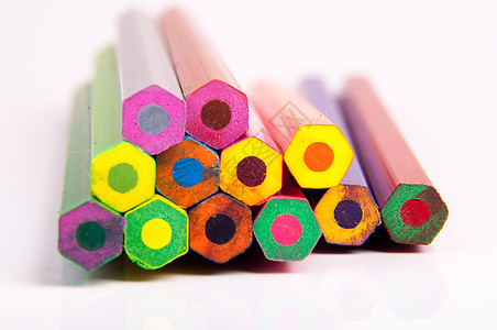 彩色铅笔调色板彩虹大学团体学校办公室橙子紫色教育蜡笔图片