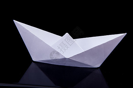 折纸船折叠成功运输帆船乐趣巡航玩具阴影商业床单图片