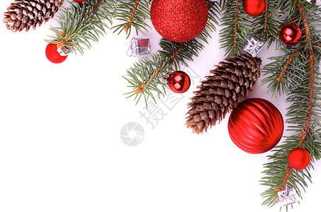 圣诞节装饰礼品盒框架白色新年边框饰品红色摆设季节作品图片
