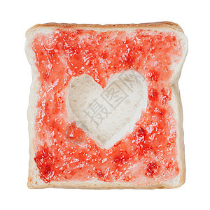 面包切片和果果果果酱心形艺术甜点黄色明胶早餐红色小吃食物正方形创造力图片