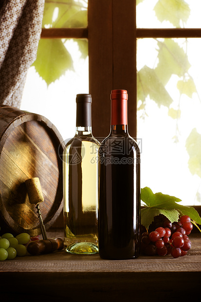 葡萄酒酒瓶酒精软木白酒树叶静物瓶子风光饮食文化图片
