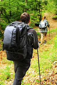 北欧步行健走森林健身年轻人训练成人福利登山杖背包运动图片