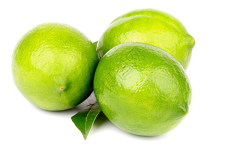 利姆白色青柠全身绿色水平三物热带叶子水果柠檬图片
