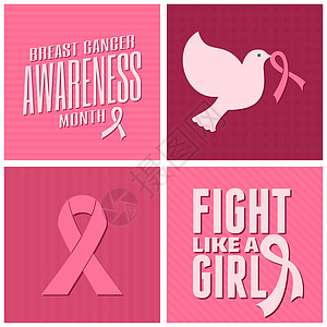 乳腺癌认识卡收集工作乳癌宣传卡演讲鸽子明信片海报癌症幸存者活动女士女性化标签图片