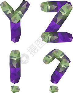 几何晶晶体字母紫色公司折纸棱镜钻石横幅标签艺术水晶字体图片