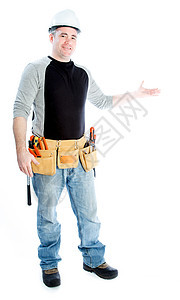 白种男子合同承包商 40岁工人阶级喜悦修理工电工家装快乐男人教学技术员木匠图片