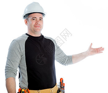 白种男子合同承包商 40岁修理活动快乐木匠技术员建筑成功男性男人礼帽图片