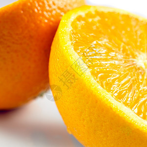 特写白色背景上的橙色隔离镜片Name水果橙子图片