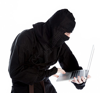 在演播室中拍摄的有吸引力的caucasian男子武术男性隐私数据愤怒白色互联网悲伤腰部电脑背景图片