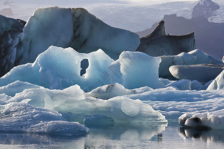 冰岛的Jokulsarlon冰川环礁湖图片